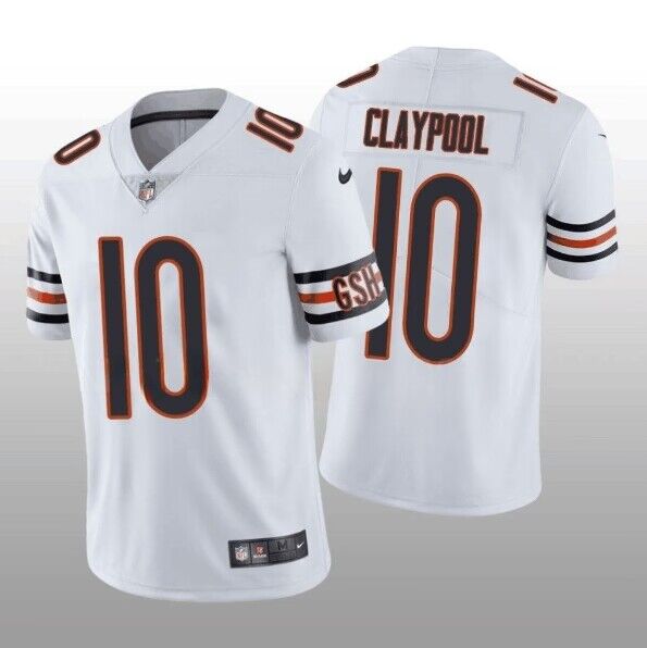 Men's Chicago Bears #10 Chase Claypool White Vapor untouchable Limited Stitched Football Jersey